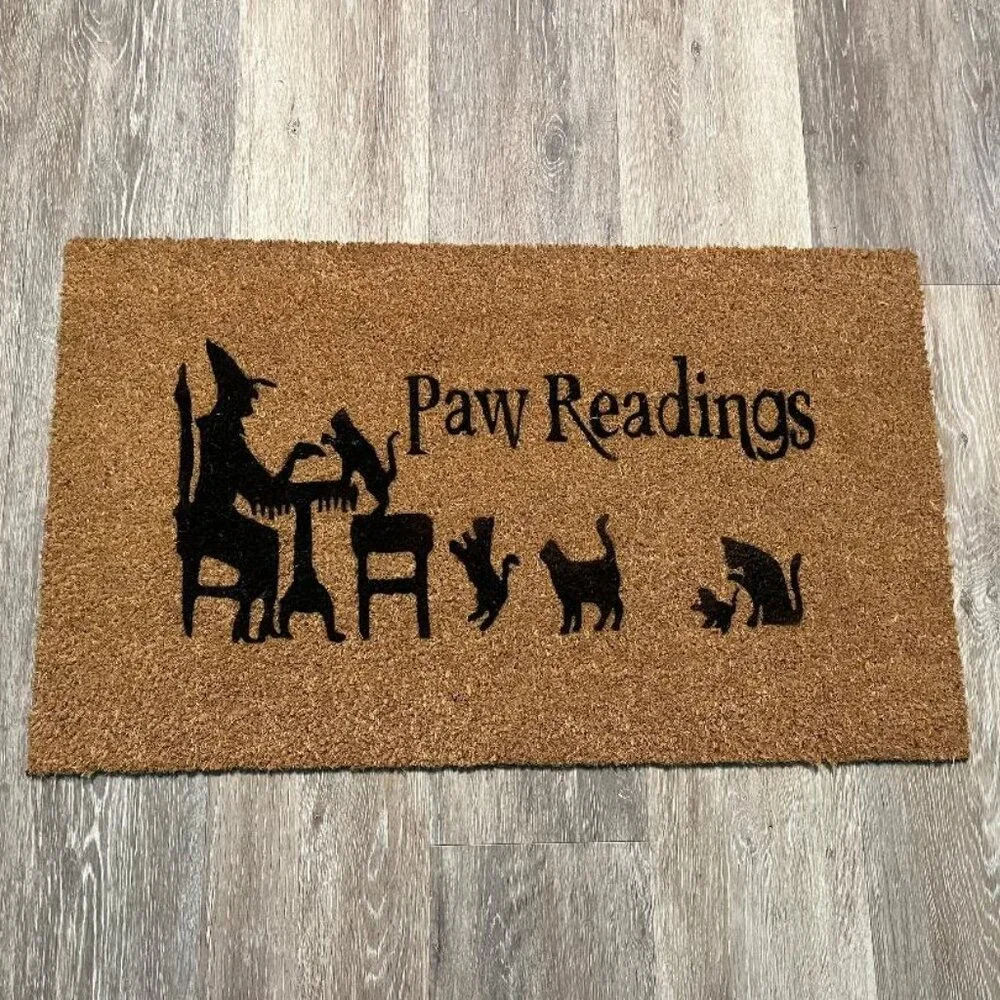 Paw Readings decorative coir doormat